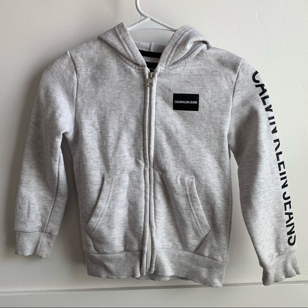 Calvin Klein Jeans Heathered Light Gray Logo Jacket